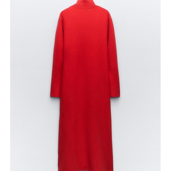 Zara High collar midi dress with long sleeves.. size Medium. - Picture 8 of 9